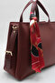 Women's Burgundy Large Size Inner Pocket Double Handle Scarf Detailed Useful Cross Strap Hand, Arm and Shoulder Bag - 7