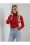 High-Necked Long Sleeve Women's Bodysuit Sweater Set of 3 - Red Main Colors - 2