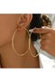 Gold Color Women's Hoop Earrings - 3