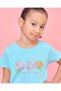 Girls Blue Floral Print T-Shirt - 4
