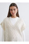 Esvab • Modern & Distinctive V-Neck Self-Embroidered Loose-Fit Women's Knitwear Sweater