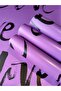 Black Gilded on Purple Background Wrapping Paper with'Love' Written for Bouquet & Gift Package 57X57 4 Pieces - 2