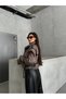 Mink Fur Inside Belt Detailed O Oversized Jacket - 4