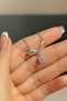 316L Steel Zircon Stone Knot Model Dangle Pink Heart Women's Necklace - 3