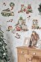 New Year Cute Cats Glass Wall Sticker Set - Christmas Ornament Decor Set - 2