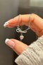 316L Steel Zircon Stone Knot Model Dangle Pink Heart Women's Necklace - 4