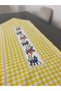 Yellow Color Duck Linen Cross Stitch Embroidered Runner (Cross Stitch Varies) - 3