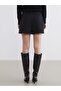 Black Zippered Shorts Skirt - 4