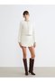Quality Pieces from Çelebi Store: Textured Tweed Shorts Skirt with Zipper at Waist