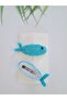 Blue Fish Kids Hair Accessory Handmade 2-Piece Snap Buckle Braid 100% Cotton Organic Buckle - 5