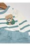 Baby Boy Süzene Teddy Bear Embroidered Striped Premature Baby Set Is Suitable for 2.2 kg - 3 kg - 4