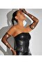 Zircon Stone Embroidered Black Color Mesh Model Breathable Elastic Gloves - 7