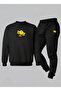 Children's Sweatshirt - Tracksuit Set Crew Neck Flying Emoji B Printed 3 Thread Raised