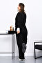 Black Three Thread Sweat Cardigan Trouser Set - 3