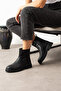 Women's Black Flat Sole Zippered Short Boots |   Non-Slip Sole Daily Winter Boots - 2