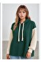 Women's Sleeves Knitted Knitwear Stylish Design Oversized Tunic Length Emerald Green Sweatshirt Sweater - 5