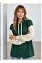Women's Sleeves Knitted Knitwear Stylish Design Oversized Tunic Length Emerald Green Sweatshirt Sweater - 2