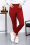 Burgundy High Waist Fleece-Lined Diver Tights