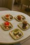 Luxury 6-Piece Gold Edged Silver Daisy Patterned Tea, Coffee, Fruit and Presentation Tray
