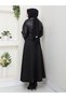 Women's Black Belted Shoulder Epaulettes Trench Coat Look Short Faux Leather Jacket - 7