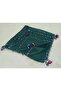 100% Cotton Ezgi Scarf with Floral Pattern Motifs and Beaded Crochet Writing, Kerchief, Mevlit Shawl - 3