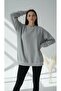 Oversized Wide Fit Crew Neck Plain Basic Sweatshirt - 2