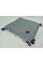 100% Cotton Ezgi Scarf with Floral Pattern Motifs and Beaded Crochet Writing, Kerchief, Mevlit Shawl - 3