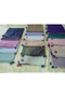 100% Cotton Ezgi Scarf with Floral Pattern Motifs and Beaded Crochet Writing, Kerchief, Mevlit Shawl - 6