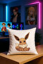 غطاء وسادة من قماش ناعم من بوكيمون EEVEE مطبوع مطبوع رقميًا على الوجهين مقاس 43x43 مقاس واحد