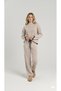 NEW SEASON Women's Textured Knit Drawstring Sweater-Pants Knitwear Top-and-Bottom Set 0053