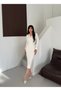 Special Fabric V-Neck Dress - 2