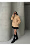Women's Plush Jacket with Mock Neck Pockets - 2