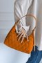 Women's Orange Quilted Patterned Baguette Shoulder Bag, Hand and Shoulder Bag Suitable for Daily Use - 4