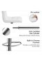 Crily Set of 2 Box Style Adjustable Large Faux Leather Bar stools Bar chairs Kitchen chairs White - 3