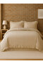 Ruffled Cotton Duvet Cover Set Double Size Beige 200X220Cm - 2