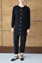 25023 Women's Premium Knitwear Baklava Patterned Cardigan Black - 6