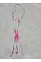 Modern Y Necklace and Earring Set with Leather Silk Made Pink Tip - 4