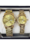 طقم ساعات فاخرة للزوجين - وظيفة اليوم والتاريخ (عربي/إنجليزي) - تصميم متعدد الموانئ