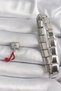 316L Steel Silver Color Red Musical Note Model Nomination Charm - 2