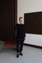 25024 Women's Striped Detail Long Sweater Black - 3