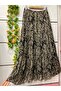 Patterned Chiffon Bell Skirt with Lining