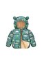 Girls Boys Children's Dinosaur Print Inner Plush Inflatable Coat