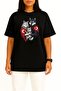 Oversized Mother - Father and Child Turan Wolf and Turkish Flag Chest Printed Unisex T-Shirt - 2