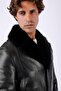 Genuine Leather Coat with Black Mink Fur Accessories - 5