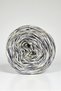 Off-White and Navy Blue Italian Mercerized Yarn Mixed with Silver Glitter Knitting Thread (200 Gr.) - 3