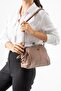 Washed Leather Clip-On Zippered 3 Compartment Scholarship Shoulder Bag Mink Model:(571-13t) - 2