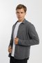 Collar Buttoned Long Sleeve Snap Fastener Cotton Lycra Men's Shirt - 5