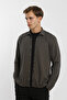Collar Buttoned Long Sleeve Snap Fastener Cotton Lycra Men's Shirt - 2