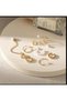 8 parça küpe seti gold küpe set - 3