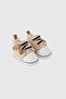 Newborn Beige Booties with Tape Detail - 3